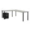 Kee Desking Kee L-Desks with Storage, 66 D X 29 H, 60 W X Wood, Metal MLSPM602442PLBPBK - alternate 1